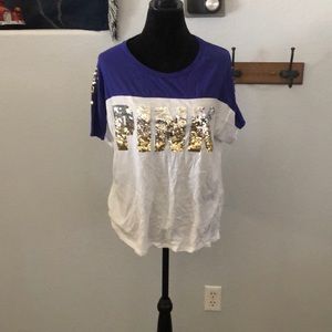 Sequin silver/gold PINK t-shirt